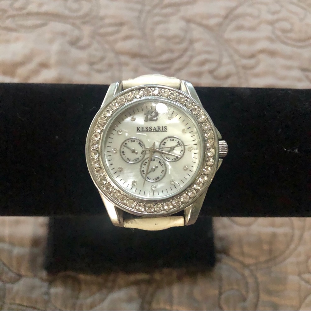 Beautiful watch with white strap